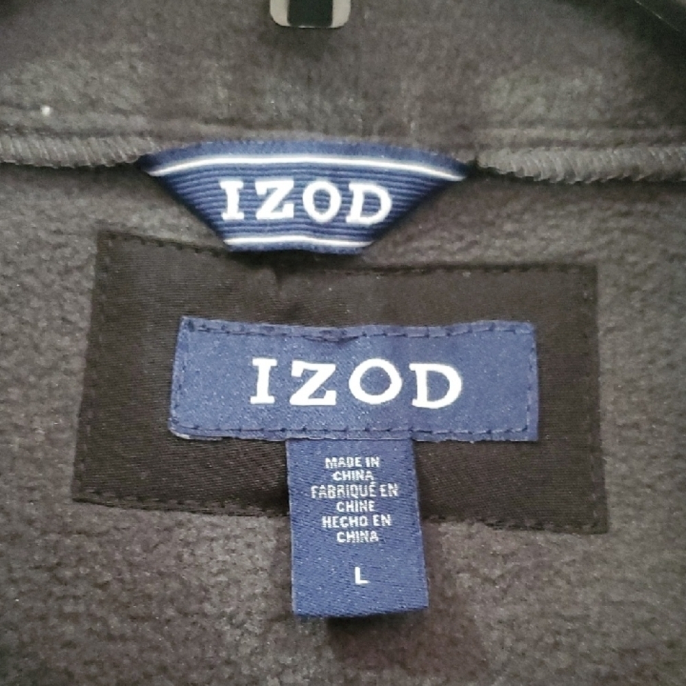Izod Black Soft Shell Vest Men's Large Style 1z2150 $90 Retail - Picture 2 of 11